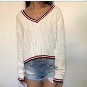 Brandy Melville Nicole cream cable knit sweater